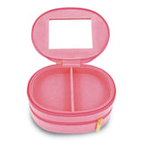 Pink Leather Two Level Jewelry Case