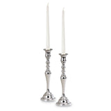 Hampton Pair of 12.5 Inch Nickel-plated Candlesticks