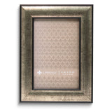 4x6 Domed Burnished Silver and Black Polystyrene Picture Frame