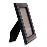 5x7 Domed Burnished Silver and Black Polystyrene Picture Frame