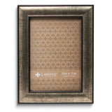 5x7 Domed Burnished Silver and Black Polystyrene Picture Frame