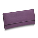 Purple Leather Slim Jewelry Wallet