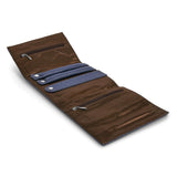 Blue Leather Quilted Jewelry Folder