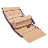 Purple Leather Tie Jewelry Roll