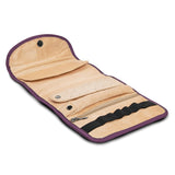 Purple Leather Trifold Jewelry Clutch