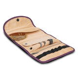 Purple Leather Trifold Jewelry Clutch