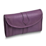 Purple Leather Trifold Jewelry Clutch