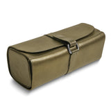 Pewter Leather Snap Strap Large Jewelry Roll