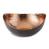 Large Black Finish with Copper-tone Interior Hammered Eclipse Bowl
