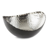 Small Black Finish with Nickel-tone Interior Hammered Eclipse Bowl