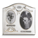 Satin Silver-plated 25th Anniversary OUR WEDDING DAY 3.5x5 Photo and OUR SILVER ANNIVERSARY 4x6 Photo Frame