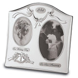 Satin Silver-plated 25th Anniversary OUR WEDDING DAY 3.5x5 Photo and OUR SILVER ANNIVERSARY 4x6 Photo Frame