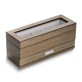 Grey Finish Wood w/Accessory Drawer 5 Watch Case