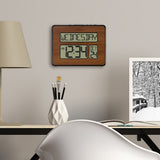 Atomic Digital Wood Finish White Backlight Wall Clock with Calendar and Temperature