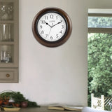 Walnut Finish Wood Quartz Wall Clock