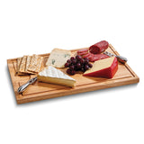 Rubberwood Rectangular Cutting Board with Edge Well