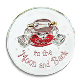 Glass Baron LOVE YOU TO THE MOON AND BACK with Bear Red Handcrafted Glass Figurine
