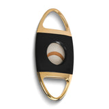Lotus Jaws Glossy Black and Polished Gold-tone 58-Ring Gauge Serrated Stainless Steel Blade Cigar Cutter