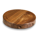 Brie Acacia Wood Cheese Board with 3 Stainless Steel Cheese Tools Stored Inside
