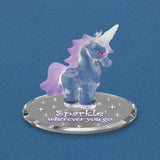 SPARKLE WHEREVER YOU GO Unicorn Handcrafted Glass Figurine
