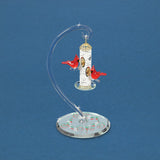 Cardinal's Delight with Feeder Handcrafted Glass Figurine