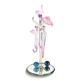 Coat Rack with Cat and Mouse Handcrafted Glass Figurine