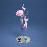 Coat Rack with Cat and Mouse Handcrafted Glass Figurine