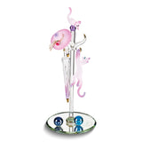 Coat Rack with Cat and Mouse Handcrafted Glass Figurine