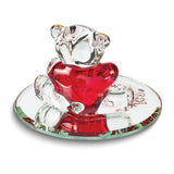 YOU AND ME TOGETHER FOREVER Bear with Red Heart Handcrafted Glass Figurine