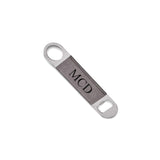 Large Grey Leatherette Silver-tone Bottle Opener