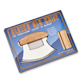 Stainless Steel Ulu Knife with Wooden Stand