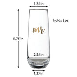 Lillian Rose Gold-tone MR. Stemless Champagne Glass