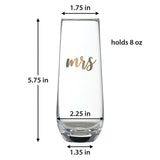 Lillian Rose Gold-tone MRS. Stemless Champagne Glass