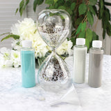 Lillian Rose Unity Sand Hour Glass Includes Funnel and White, Grey, and Aqua Sand
