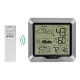 Wireless Forecast Weather Station with Atomic Time, Alarm, Temperature, and Barometer