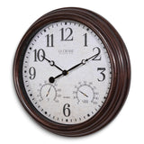 Courtyard 15 Inch Indoor/Outdoor Wall Clock with Temperature and Humidity