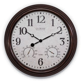 Courtyard 15 Inch Indoor/Outdoor Wall Clock with Temperature and Humidity