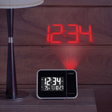 Digital Adjustable Projection Alarm Clock with Calendar, Indoor Temperature, and Humidity