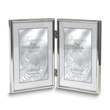 4x6 Portrait Hinged Double Simply Silver-tone Metal Frame