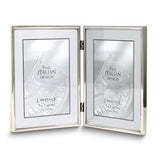 5x7 Portrait Hinged Double Simply Silver-tone Metal Frame