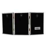 Polished Silver-plated 4x6 Portrait Hinged Triple Frame - Bead Border Design