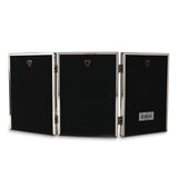 Polished Silver-plated 5x7 Portrait Hinged Triple Frame - Bead Border Design