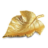 Small Gold-tone Aluminum Maple Leaf Tray