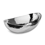 Hammered Stainless Steel Oval Bowl
