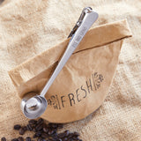 Stainless Steel Coffee Clip and Scoop RISE AND GRIND