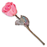 Pink Lacquer Dipped Copper Trimmed Real Rose