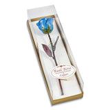 Navy Blue Lacquer Dipped Copper Trimmed Real Rose