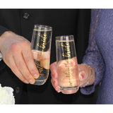 Lillian Rose MOTHER OF THE BRIDE Stemless Wedding Toasting Glass