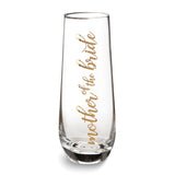 Lillian Rose MOTHER OF THE BRIDE Stemless Wedding Toasting Glass