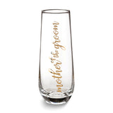 Lillian Rose MOTHER OF THE GROOM Stemless Wedding Toasting Glass